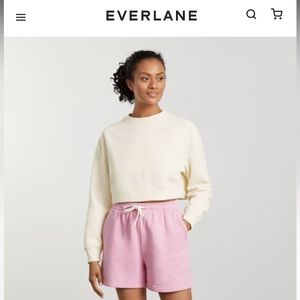 Everlane The Organic Cotton Cropped Crew Sweatshirt Ivory